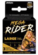 Lifestyles Mega Rider 3`s Condoms