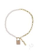 Sex And Mischief Pearl Day Collar - White/gold
